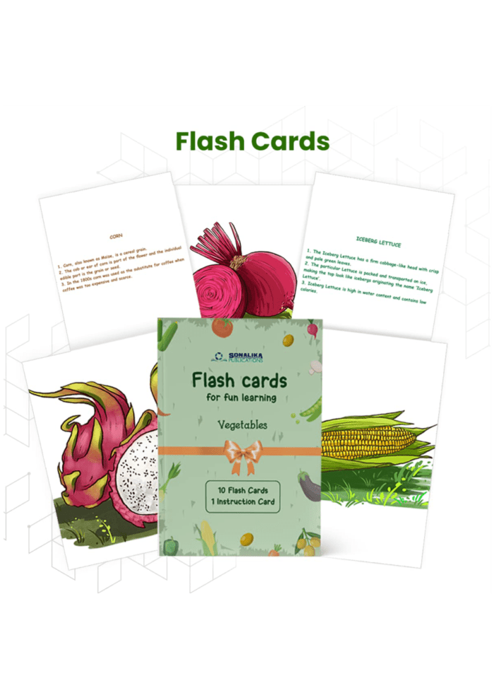 Flash Cards for Fun Learning - Vegetables (10 Cards) | Flash Cards for Kids Age 2 to 5 Years - Image 1